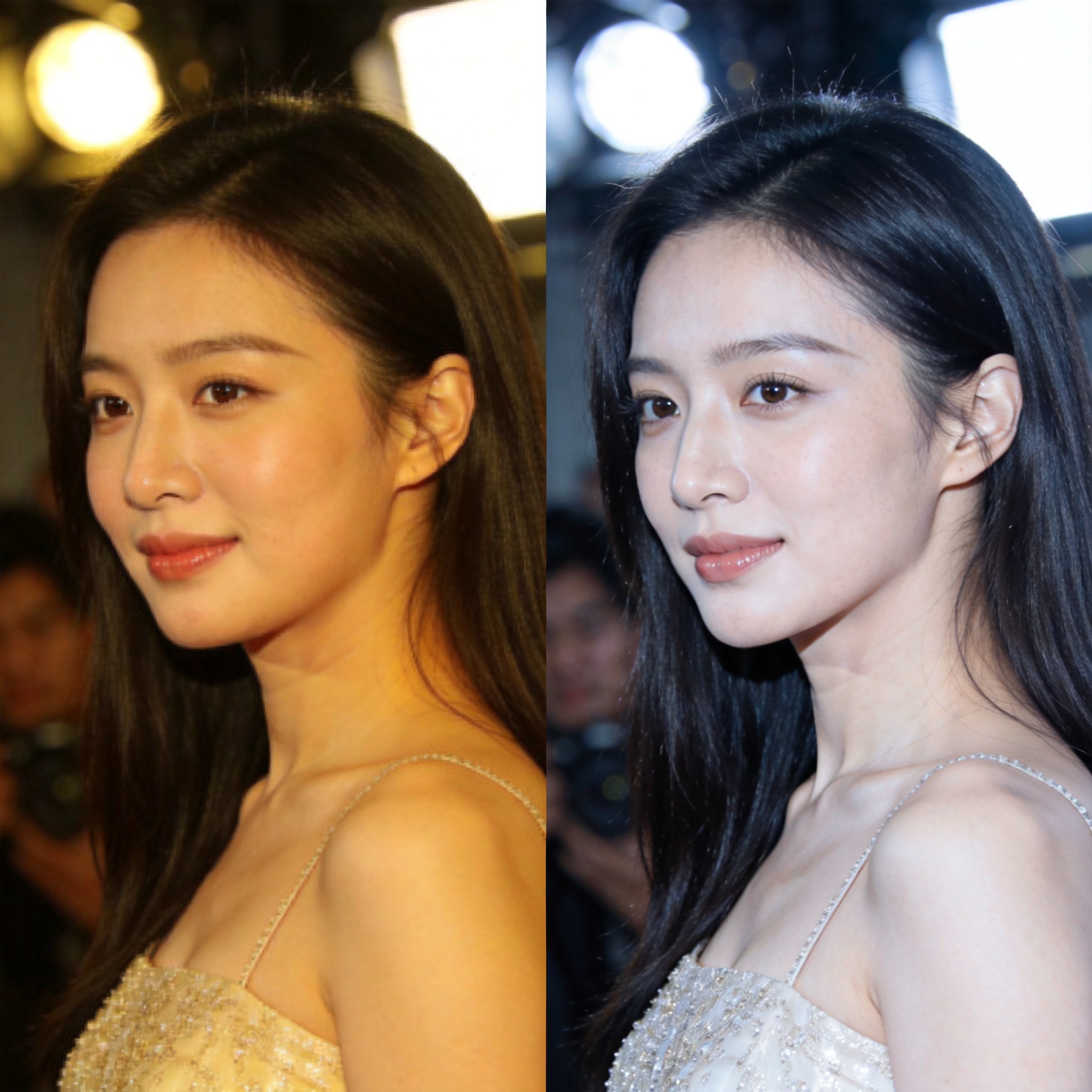 某女星整容前后对比照曝光